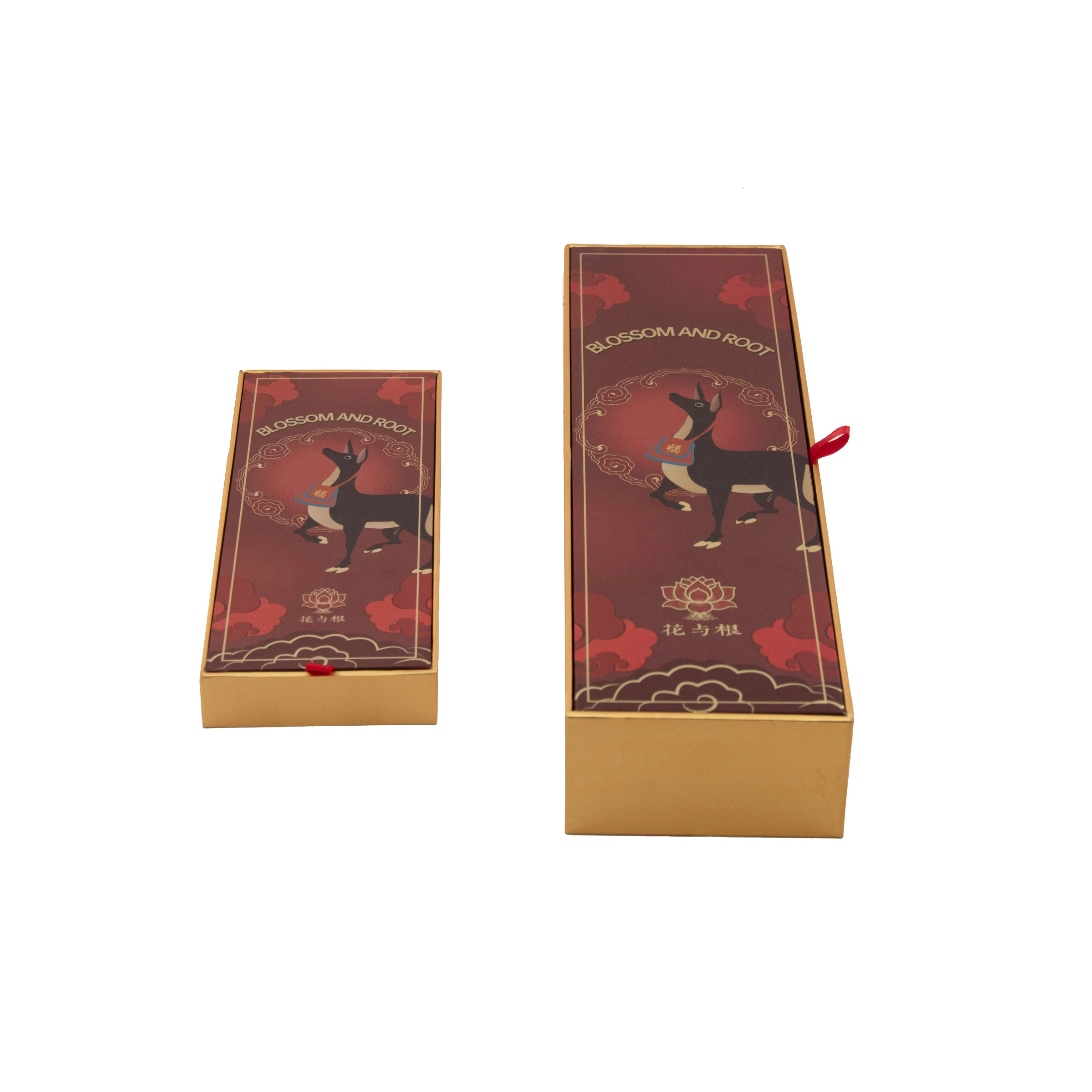 Chinese Style High-End Reusable Luxury Gift Box with Flip Top Magnetic Closure and Ribbon for Small Business