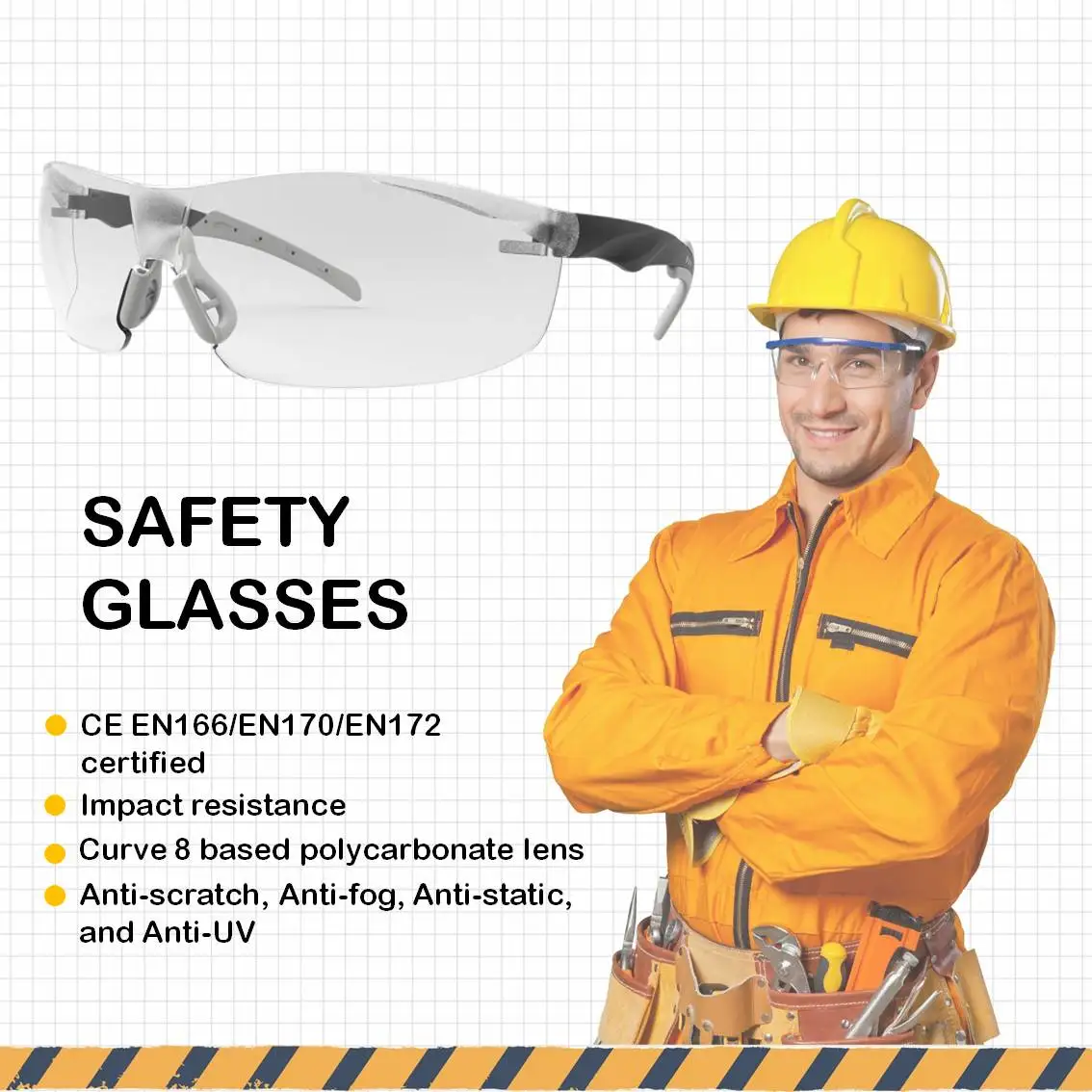 Ultra Light Safety Glasses Eye Protection Mine Work Glasses