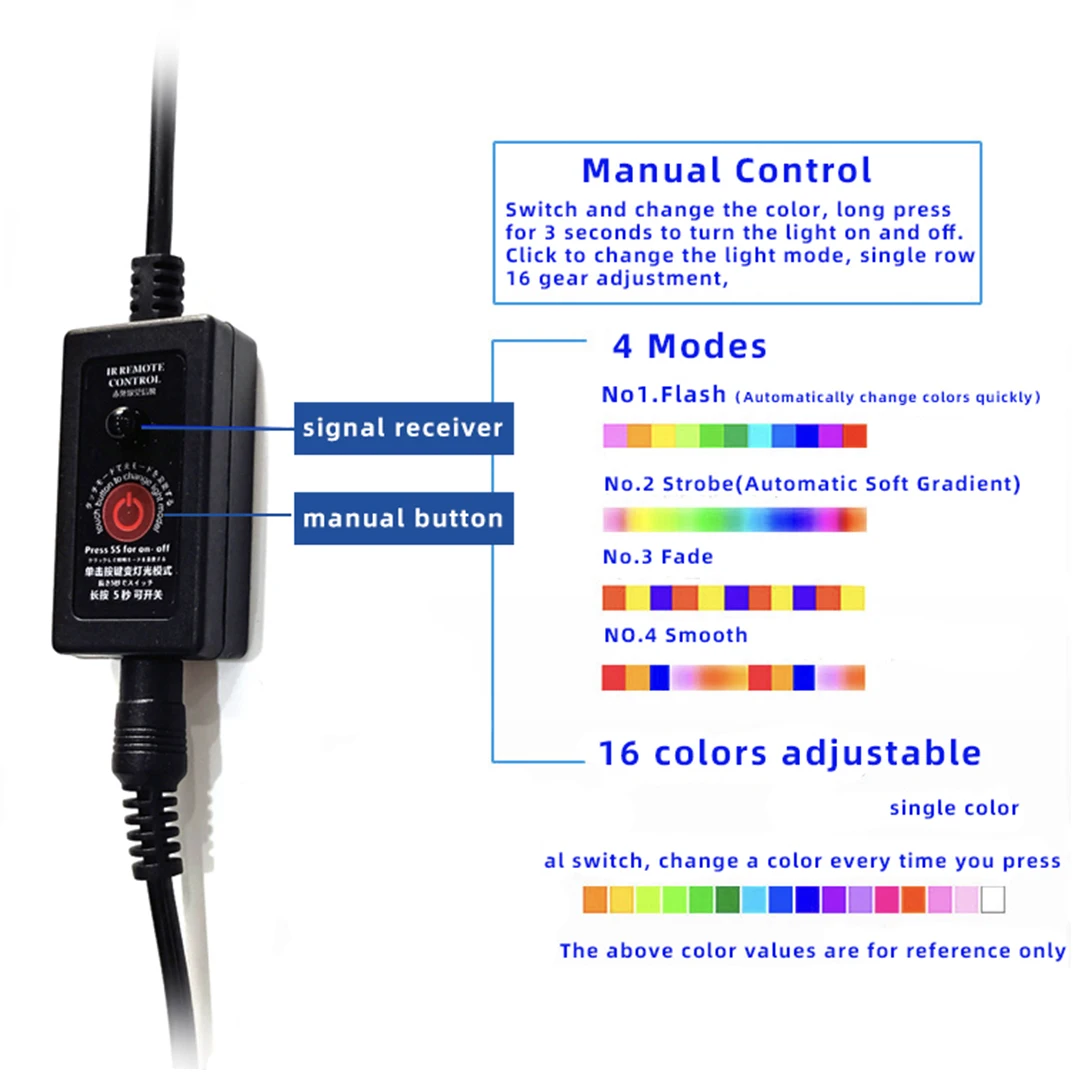 8w Rgb Color Underwater Landscape Light For Fish Tank Remote Control