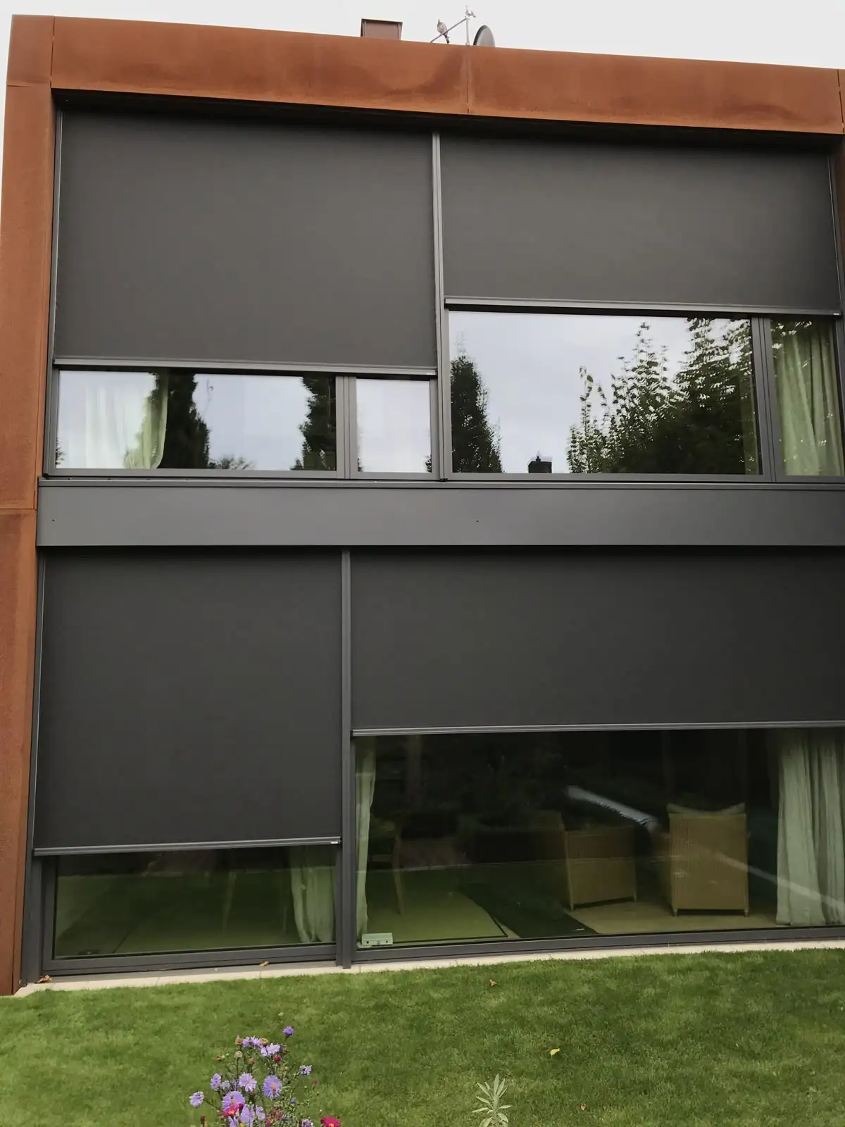 FUFU Roller Shade Blind Large Waterproof Roller Shade Blind With Grommets, Outdoor Vinyl Curtain, Pvc Transparent Roll Up Blinds For Exterior Gazebo