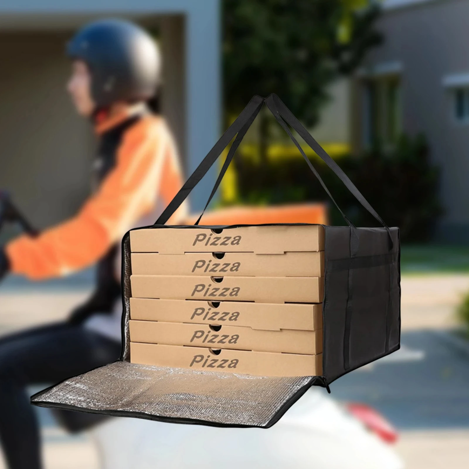 HANSUN Fully Insulated Lightweight Reusable Thermal Pizza Food Delivery Bag for Personal Outdoor Catering & Shopping