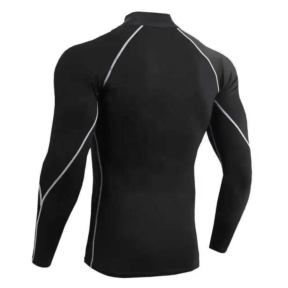 JL-10265 Wholesale Men’s Quick Dry Sports Wear t Shirt for Men’s Black White Gary PRO Club Long Sleeve T-shirts