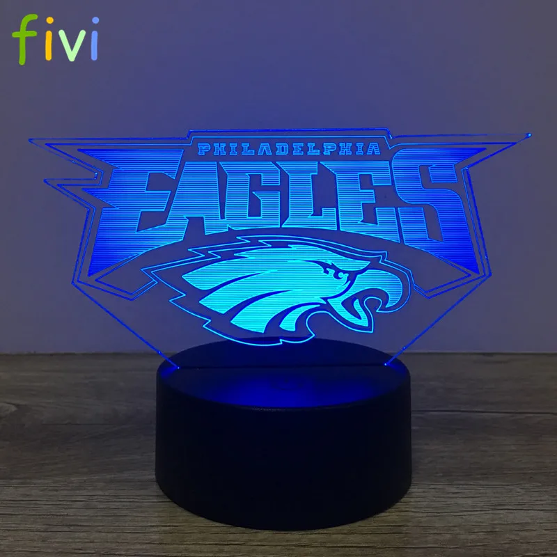 Football Club Logo 3D illusion Night Light 7 Color LED Desk Table Lamp 