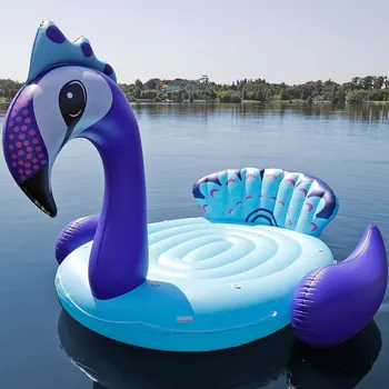 6 person inflatable giant peacock pool floating island swimming pool on lake/sea