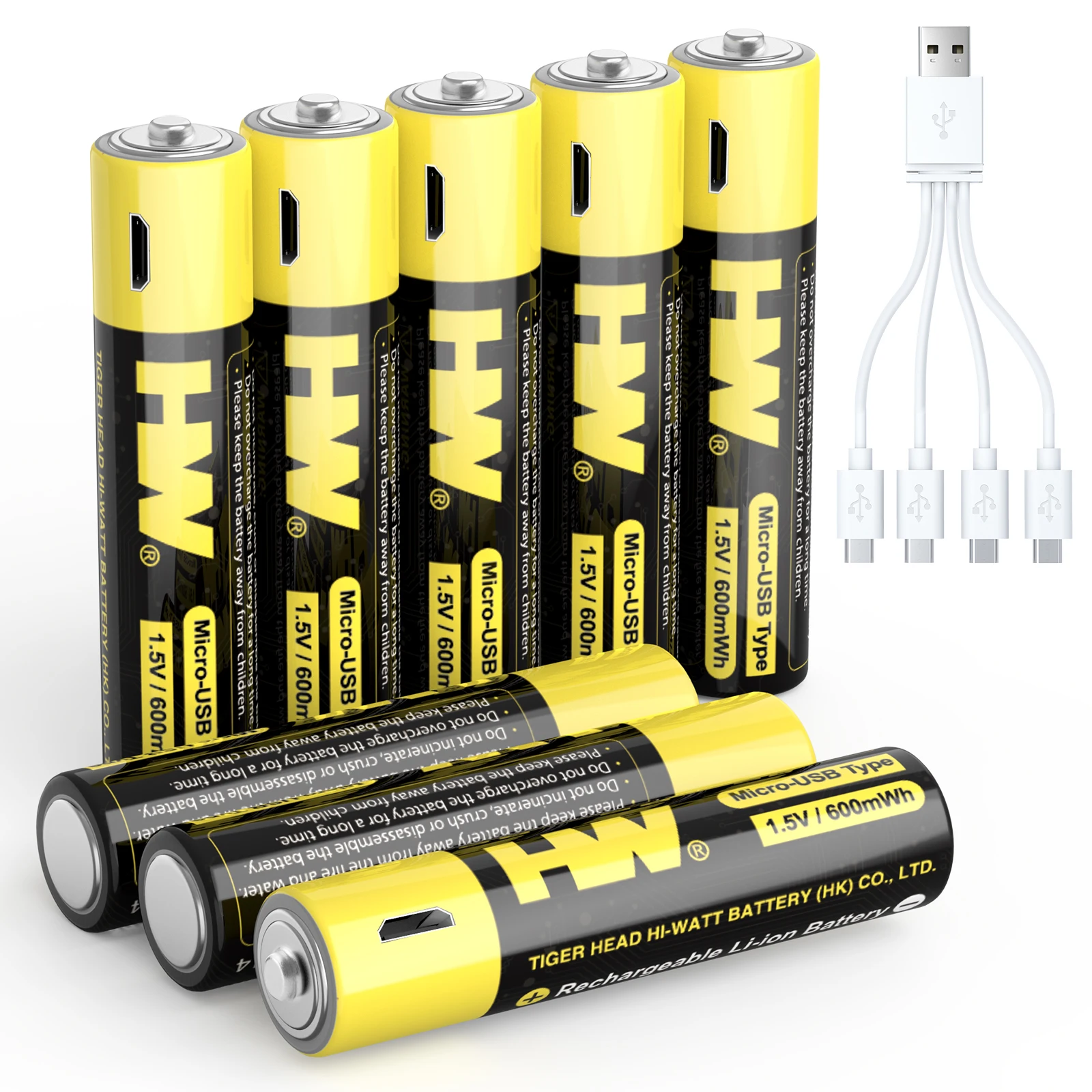 Tiger Head Battery Usb Battery Rechargeable 600mwh Aaa Rechargeable Li