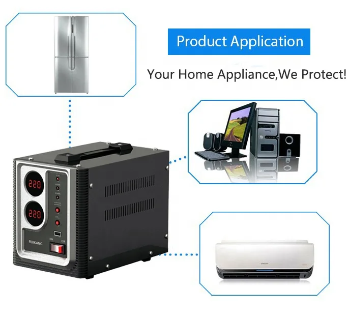 Single Phase Power Supply Voltage Stabilizer 1000VA 1KVA Compensated Automatic Voltage Stabilizer Electricity Saver for Computer