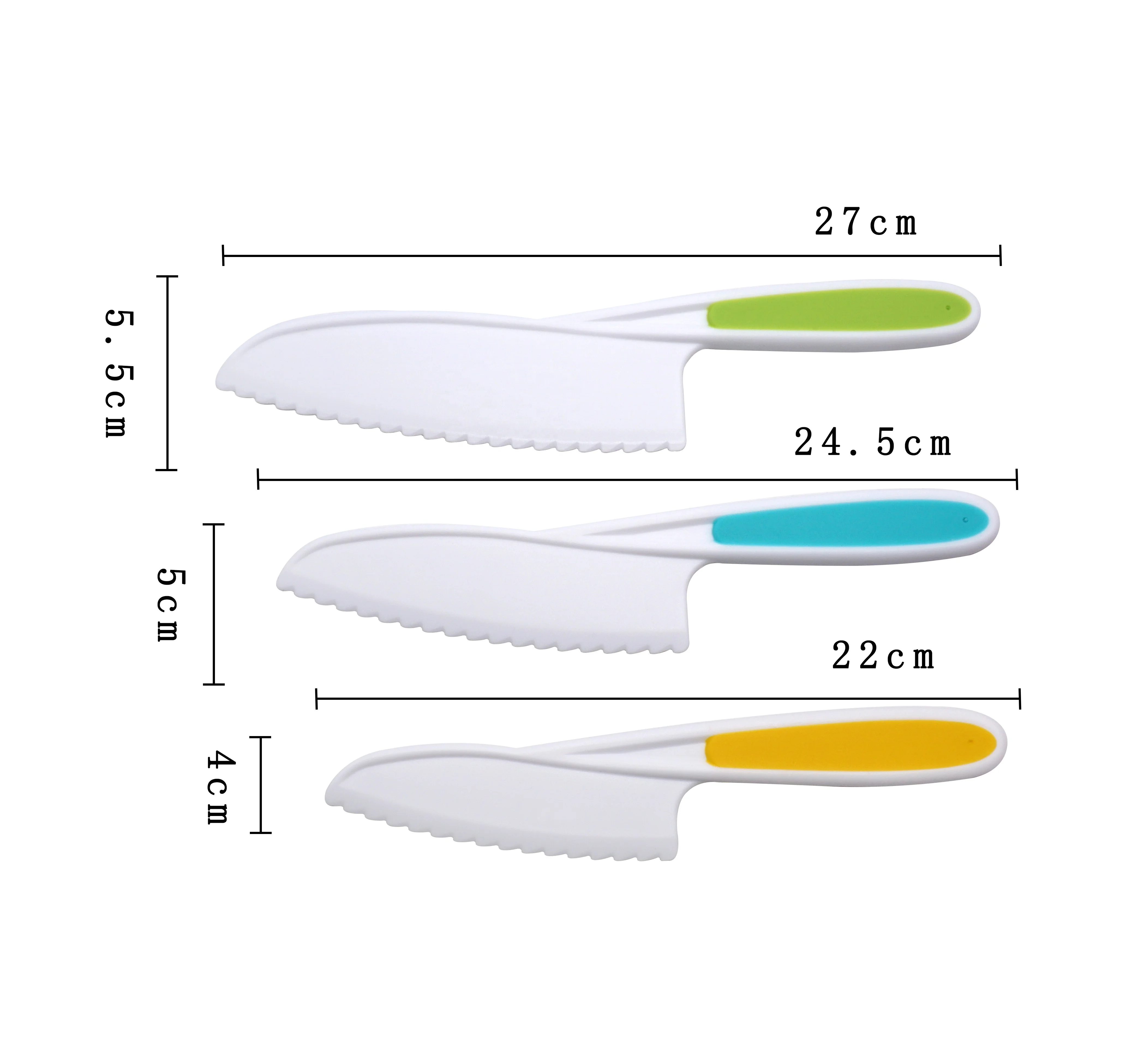 3-piece Children's Plastic Fruit Knife Durable Affordable Birthday