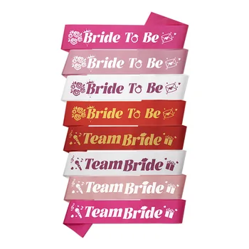 bride to be team bride sash to be mother of the bride wedding or bachelor party suppliers bridesmaid pink shoulder strap