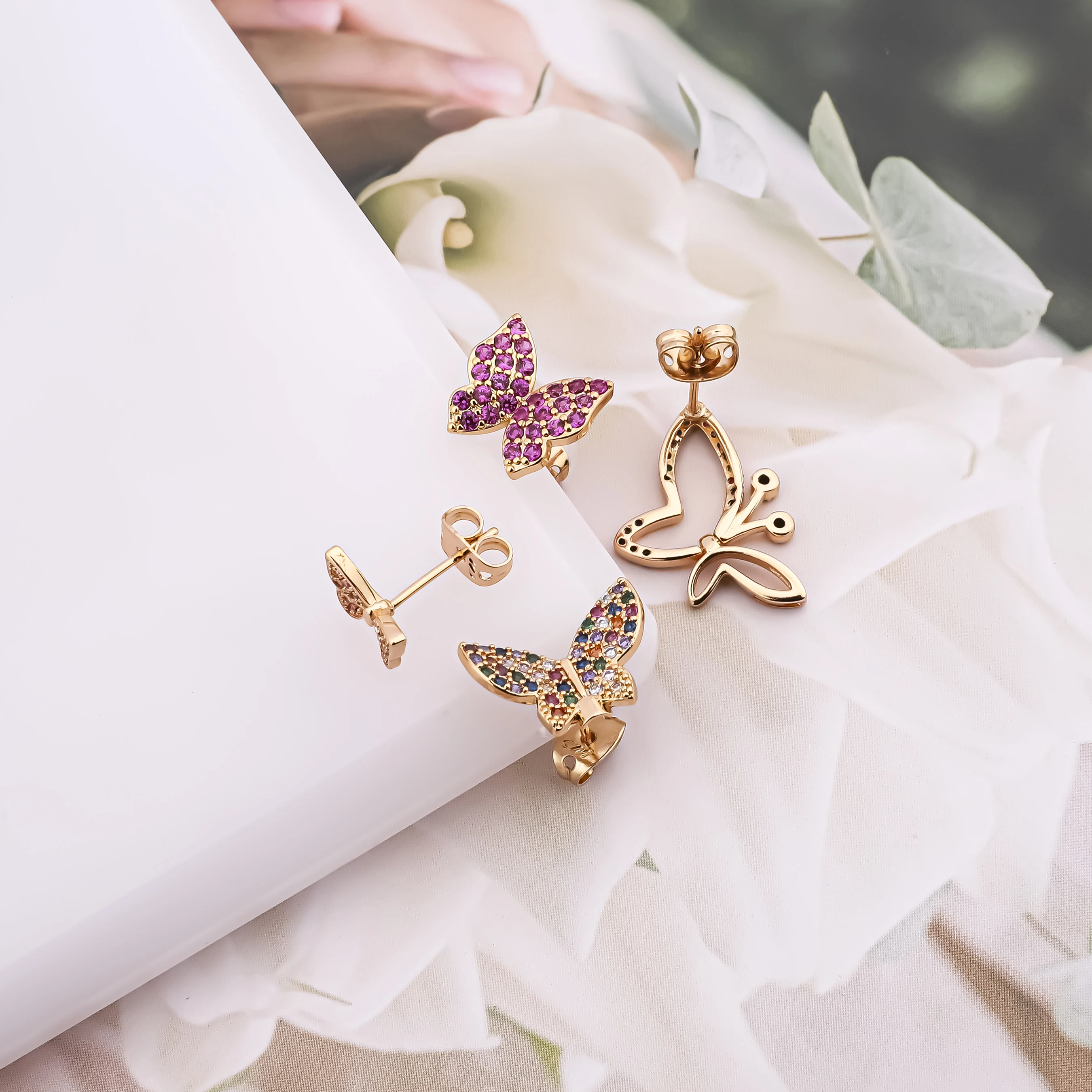 创美饰品彩虹耳环mariposa arete时尚耳环2025 aretes de mujer