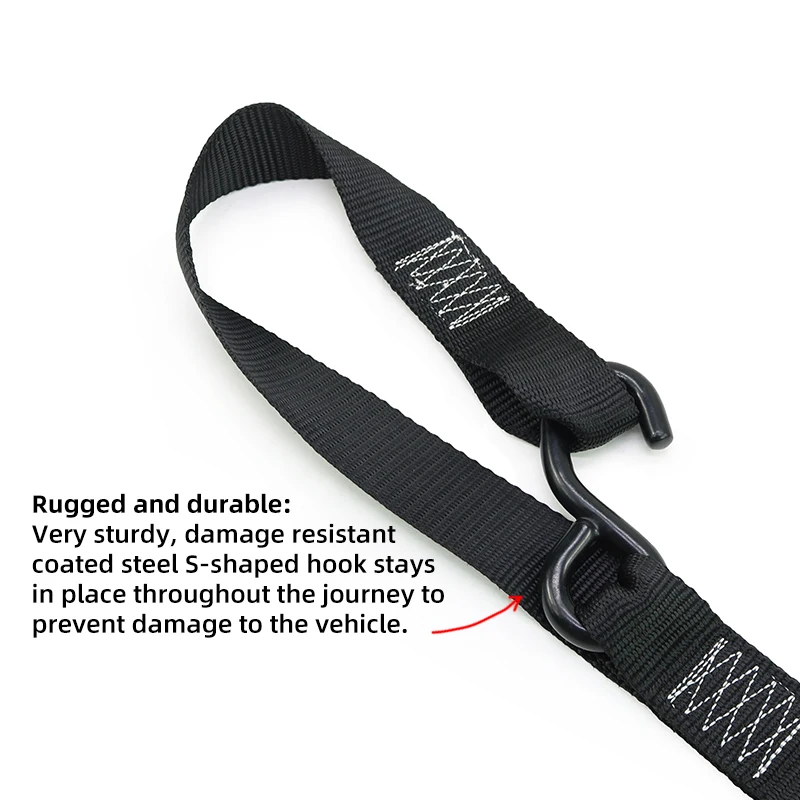 Cam Buckle Motorcycle Tie Down Strap with Safety S Hook manufacture