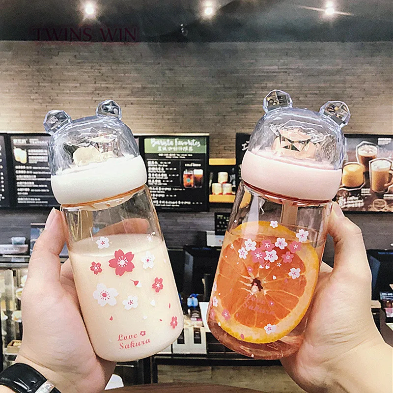 Euna - Cute Bear Juice Cold Drink Cup Glass Milk Cup – Eunaliving