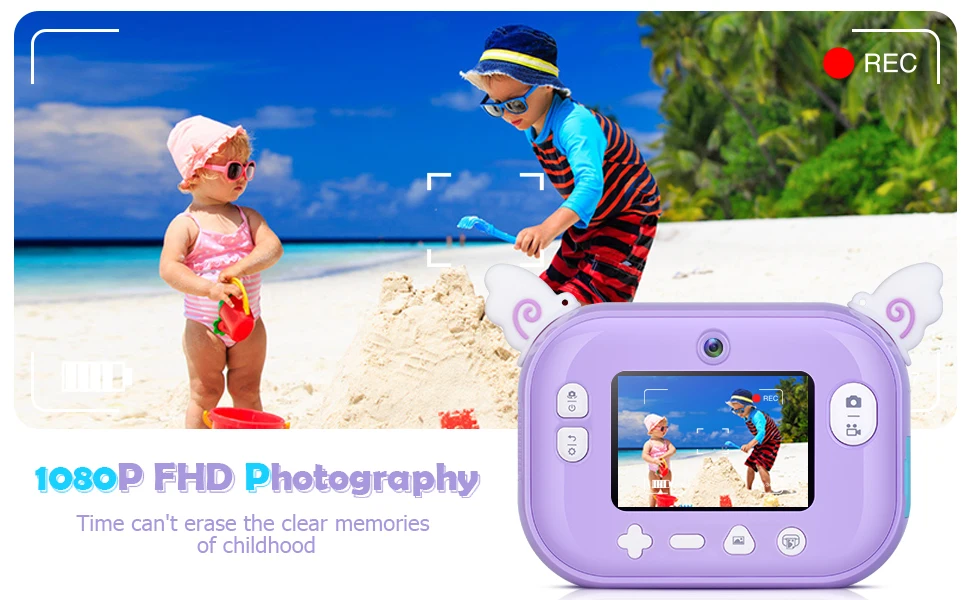 Instant Print Camera HD Kids Camera Prints Photos One Click Printing Cameras for Boys and Girls