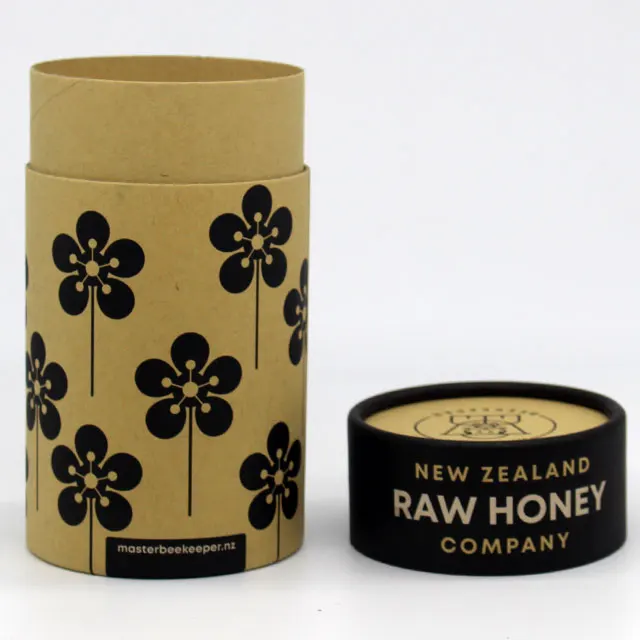 Черные печатные трубы из крафт-бумаги, упаковка для чая, биоразлагаемые