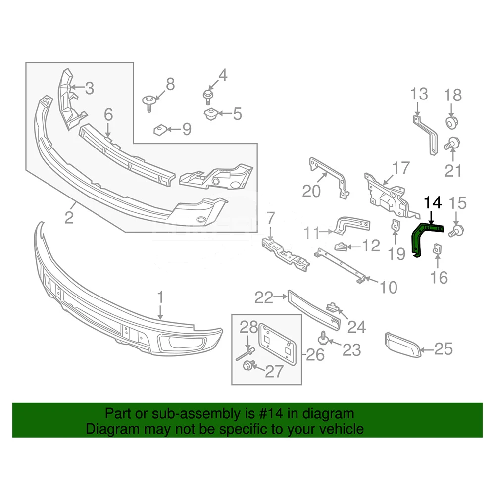 AL3Z17755A AL3V17755AB Car Left Front Bumper Brack — 2
