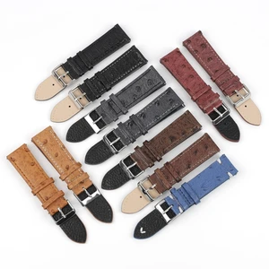 OEM/ODM Breathable Ostrich Pattern Premium Leather Custom Luxury Smartwatch Strap for Men & Women