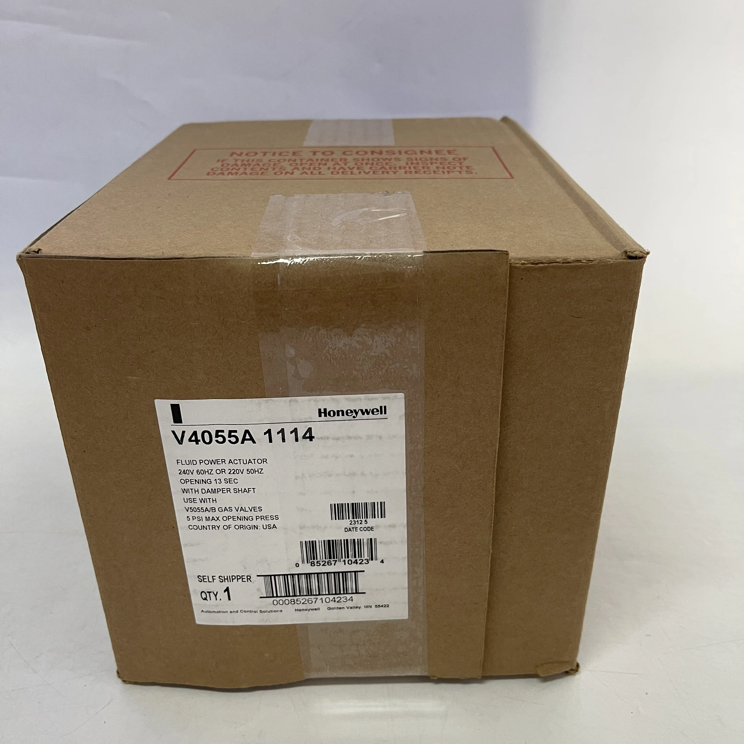 Honeywell Fluid Power Actuator V4055A1114