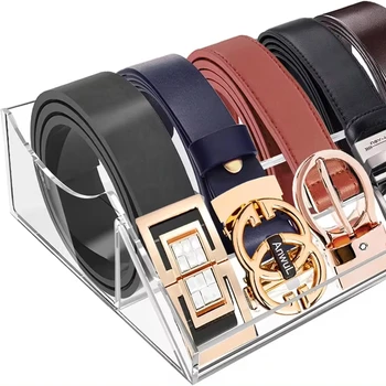 Clear Belt Box Container Display Case with Display Stand for Tie Bow Tie Jewelry Watch