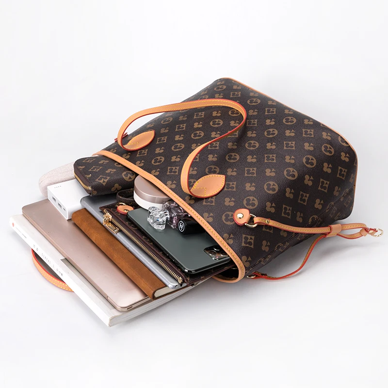 Luxury Designer Neverfull Style Tote Bags Casual Plaid Print Designer