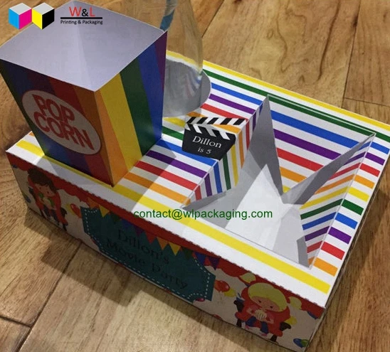 Boat Shape Recycled Custom Designed Disposable Paper Cinema Snack Tray