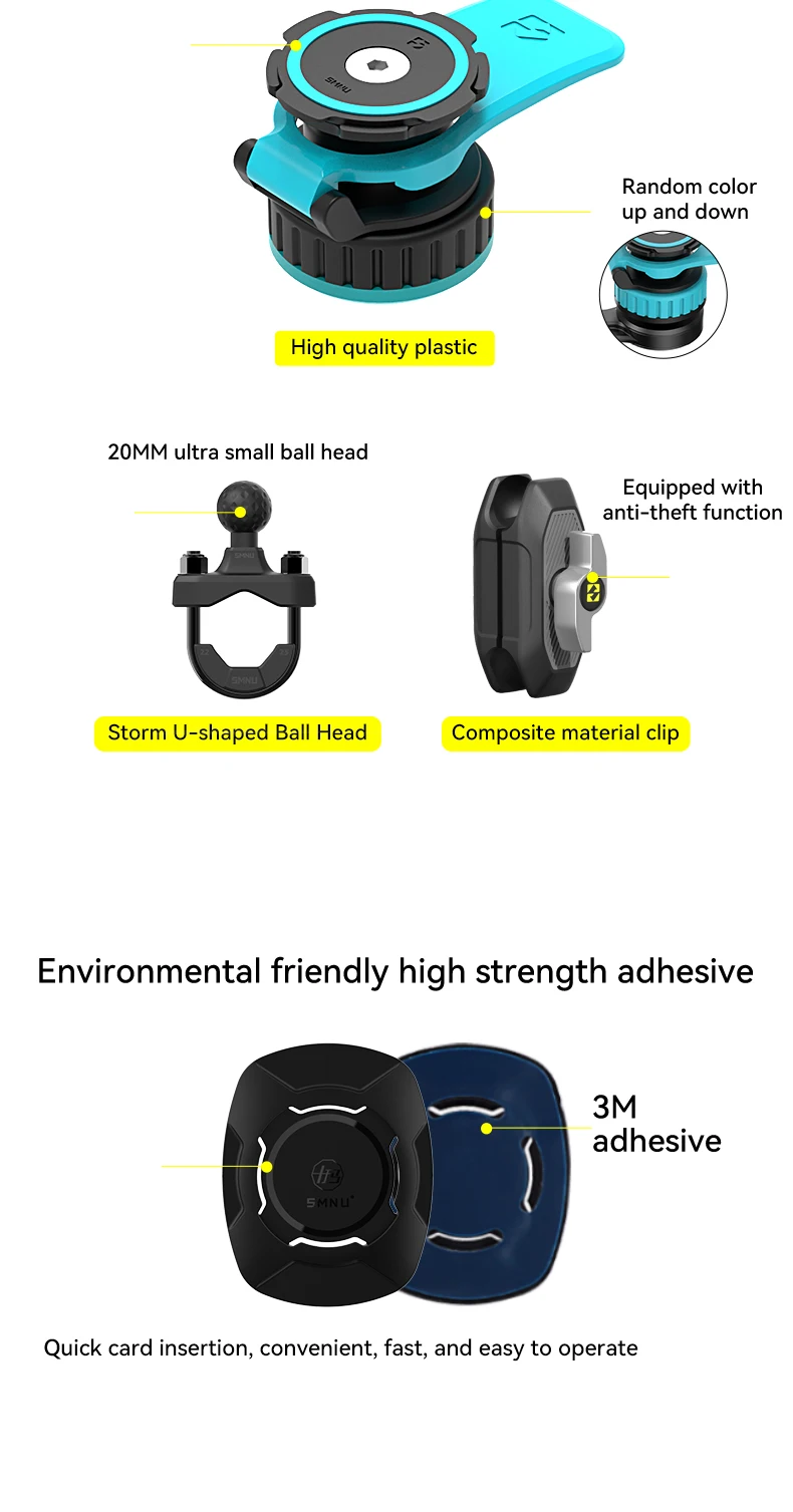 product smnu rugged high torque lock mount magnetic waterproof suspension mobile phone holder anti theft design for motorcycle riding-7
