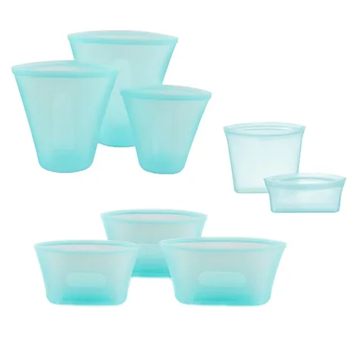 Insulated Reusable Clear Ziplock Silicone Freezer Bag Foldable Design for Kitchen Takeaway Food Storage Multifunction Camping