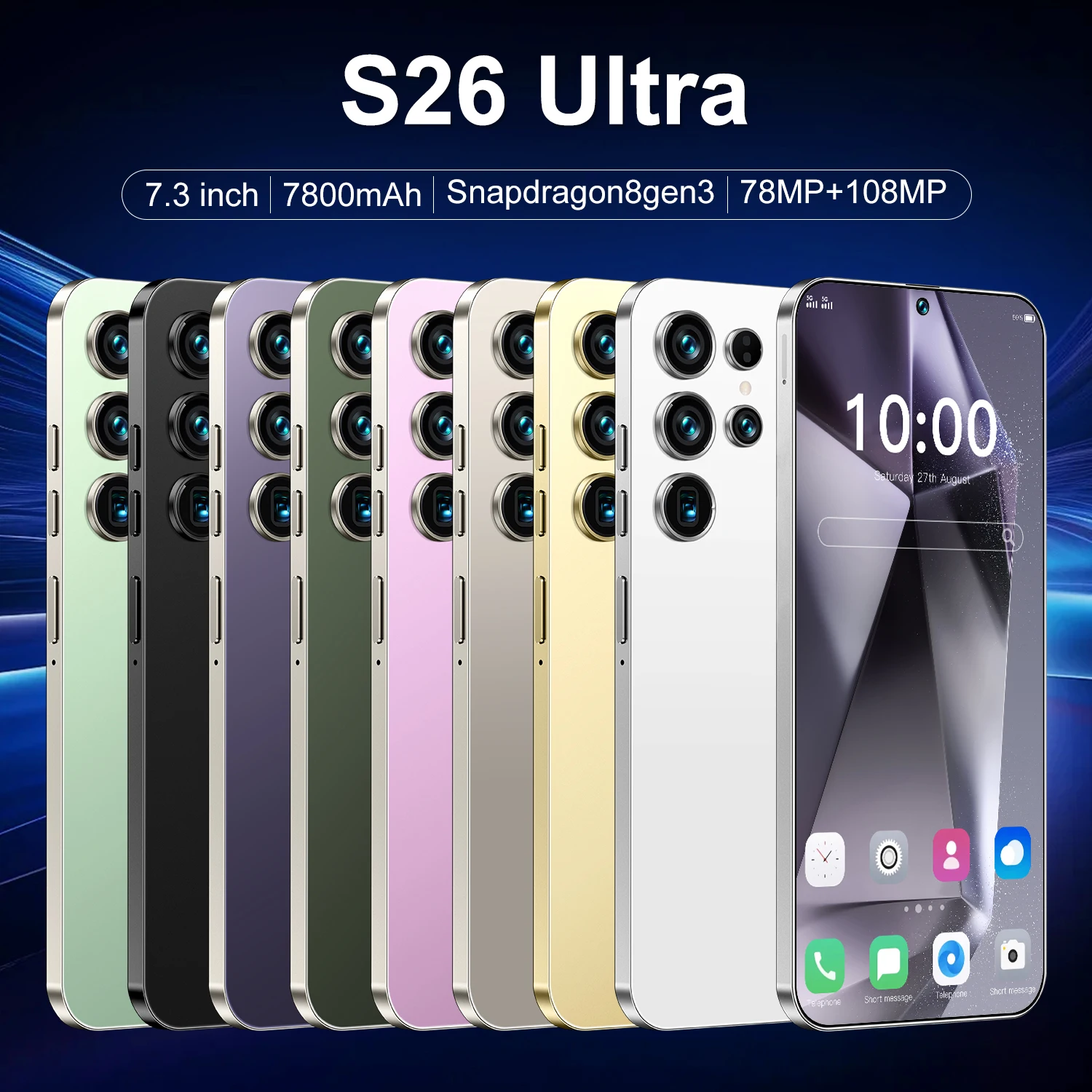 New S26 Smartphone 16GB+256GB/512GB, 7.3