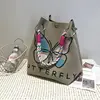 Sac à main anglais papillon kaki