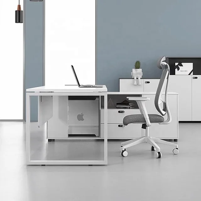 Contemporary Modular Office Desk for Boss or Manager Wooden President Furniture for Optimal Office Environment