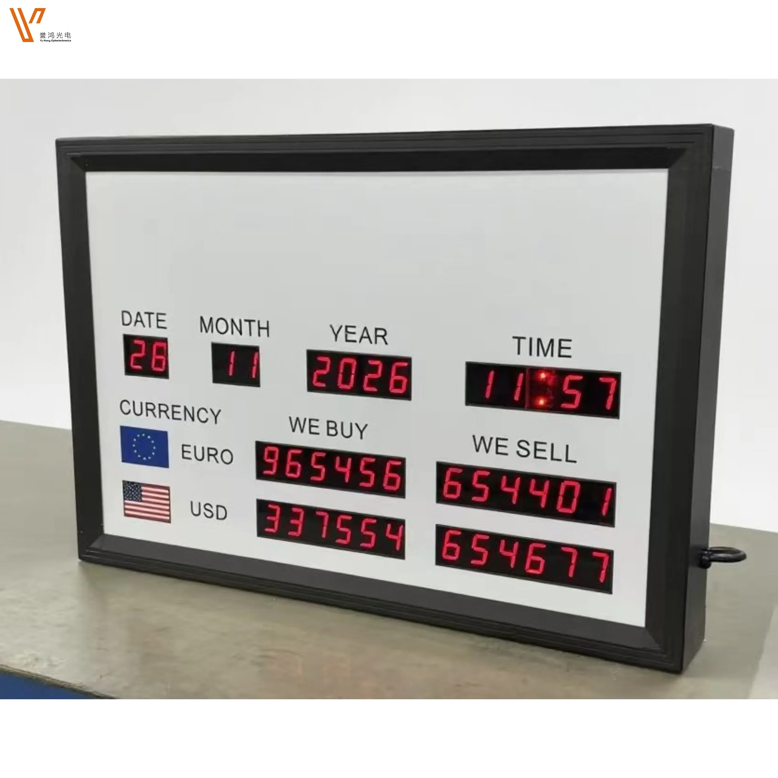 カスタムメイド電子通貨為替レート表示板 買売レート 3行LEDデジタル通貨レートボード 銀行用