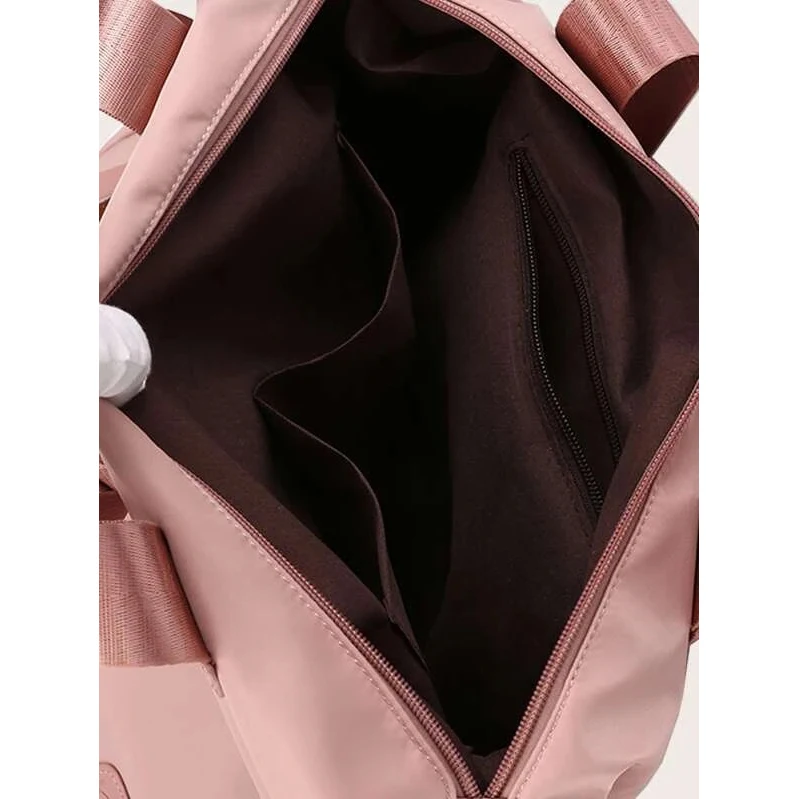 Женская Большая большая Розовая нейлоновая спортивная сумка-тоут с надписью для поездок сумка напечатанным логотипом