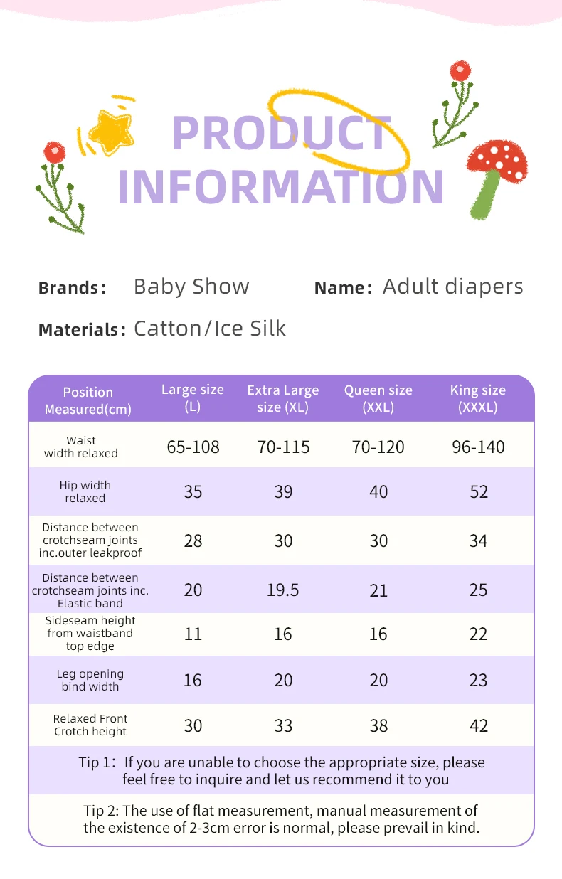 Abdl Reusable Adult Incontinence Diapers Panties Cloth Diaper Lovely ...