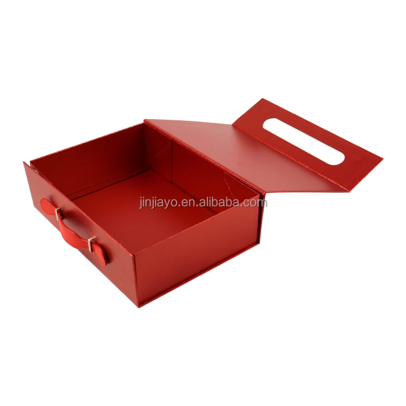 Caja plegable de papel de alta gama y lujo personalizada, con cierre magnético, tapa abatible, estampado en caliente especial y asa rígida, ideal para el embalaje de cosméticos y perfumes