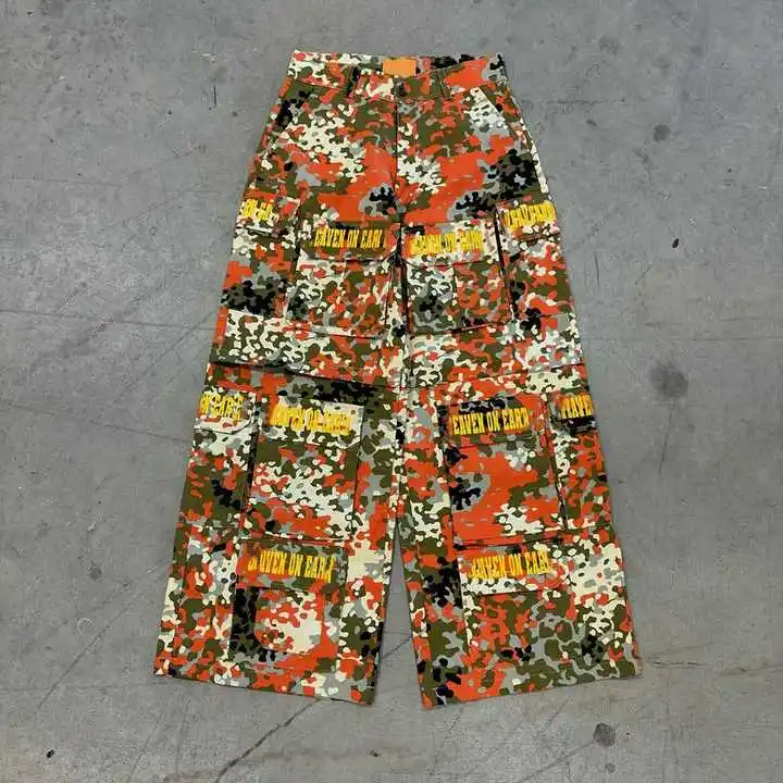 Salati Custom Pocket Lightweight Wide Leg Baggy Work Carpenter Casual Camouflage Cargo Pants Men gallery 2