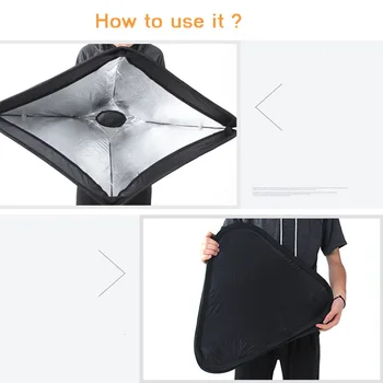60x60cm Photo Portable Flash Softbox Photography Studio Portrait Soft Box with S Type Bracket product image