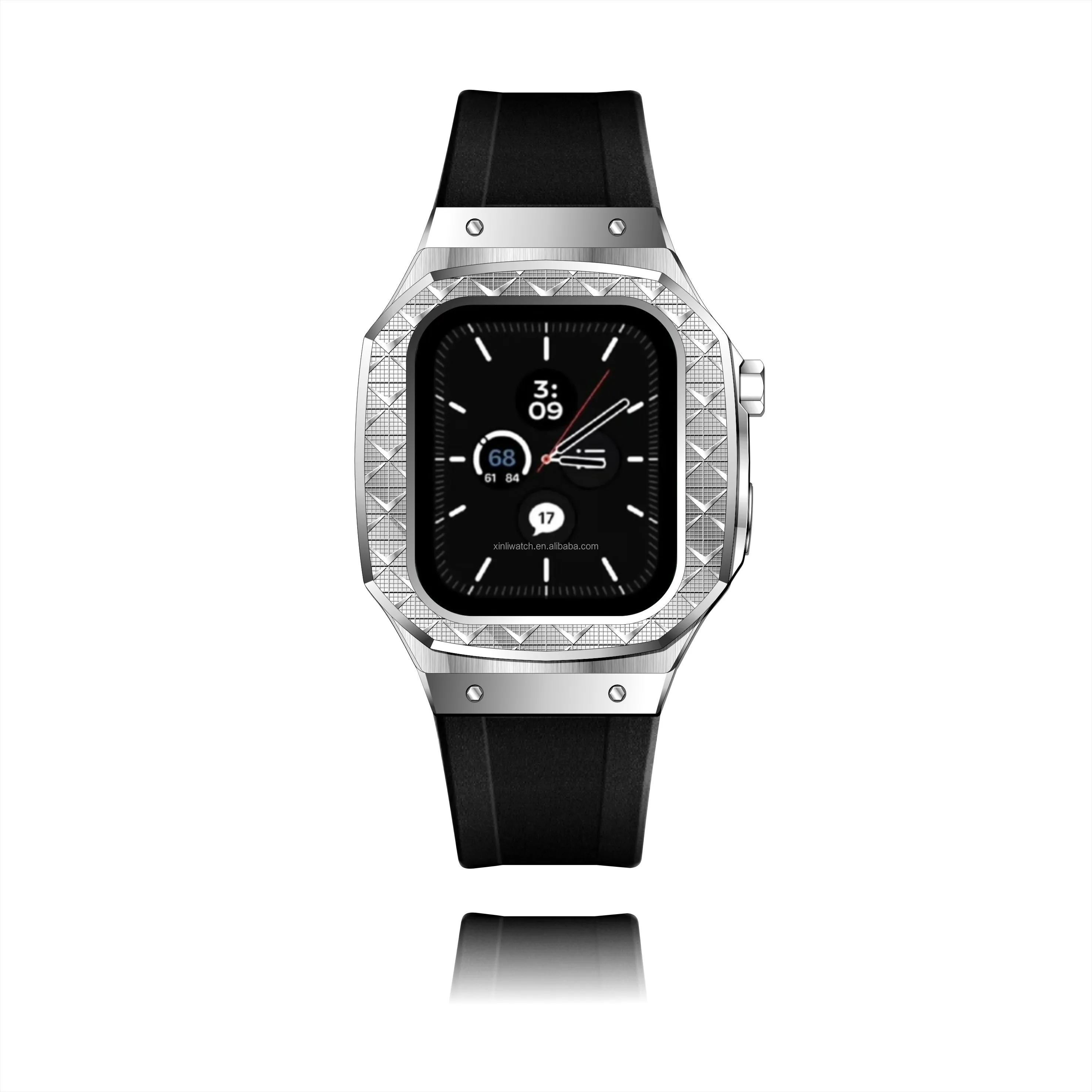 Customized Your Logo Stainless Steel Cover Watch Band Case For Appl Watch Series Of 6 7 44 45mm