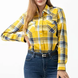 Latest Design Classic Cowboy Shirts Women's 100% Cotton Long Sleeve Denim Comfortable Casual Jeans Shirt Western Cowgirl Shirts