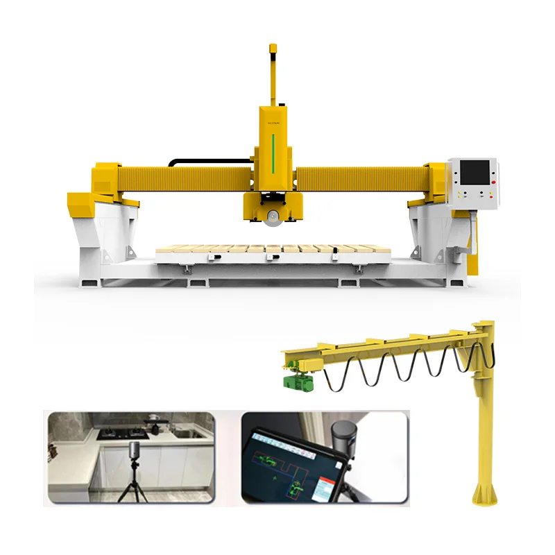 Cnc Router Marble Tiles Sintered Stone 5 Axis Bridge Saw Granite Natural Stone Cutting Machines