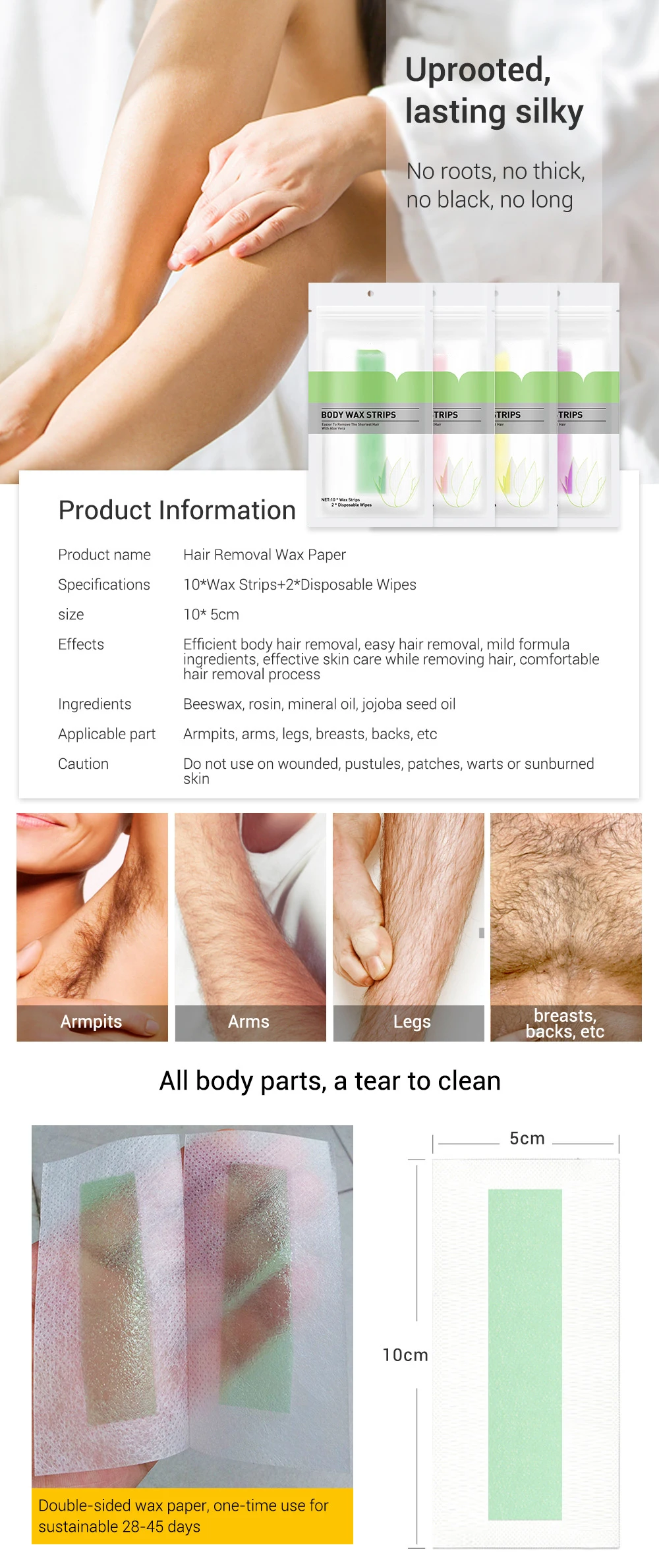 flamingo body wax strips