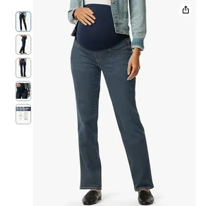 Pregnant Woman's Straight High-waisted Plus-size Fashionable Jeans