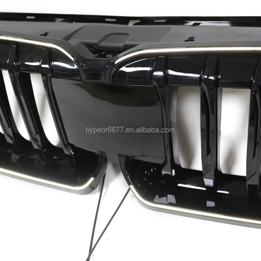 product tiypeor car front bumper led grille for bmw x1 u11 2023   2025 single bar led front bumper kidney grille mesh grille-7