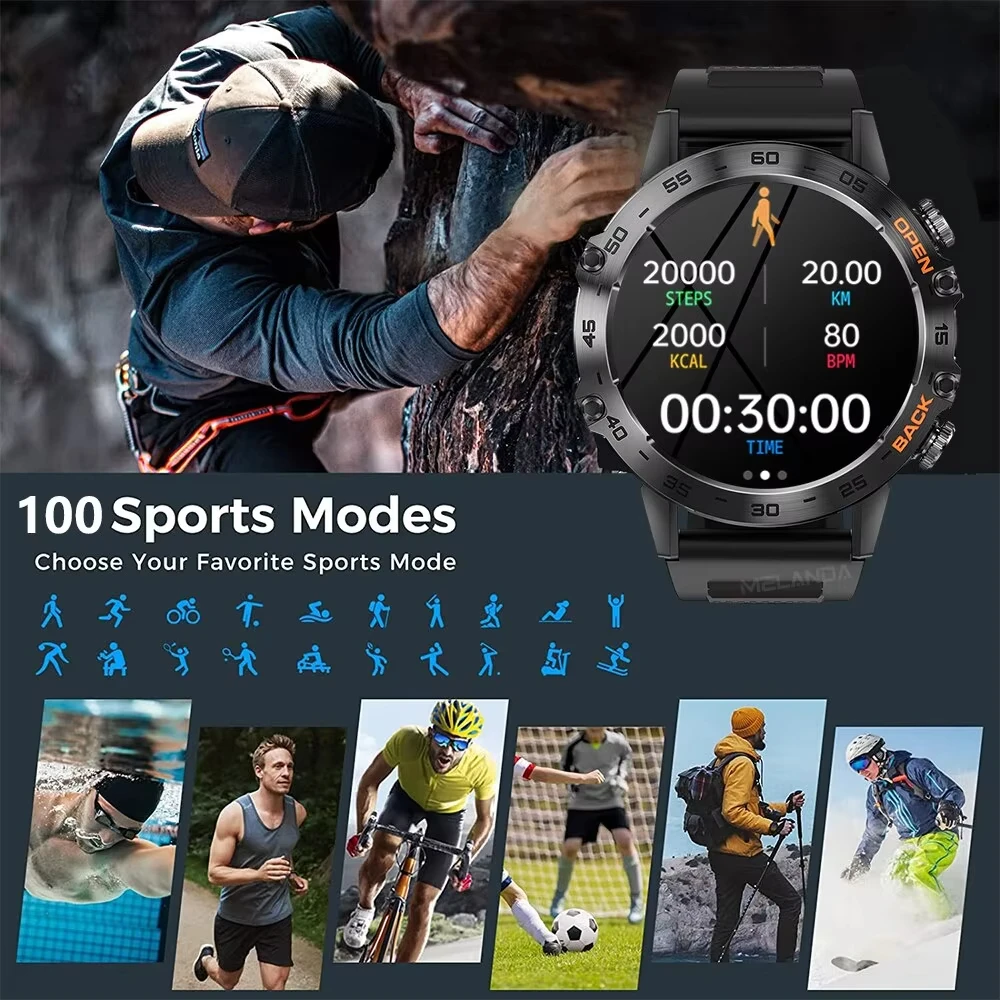 K52 Round Automatic Outdoor Waterproof Sport Exercise Pedometer Full Body Monitoring Blu aperçu 4
