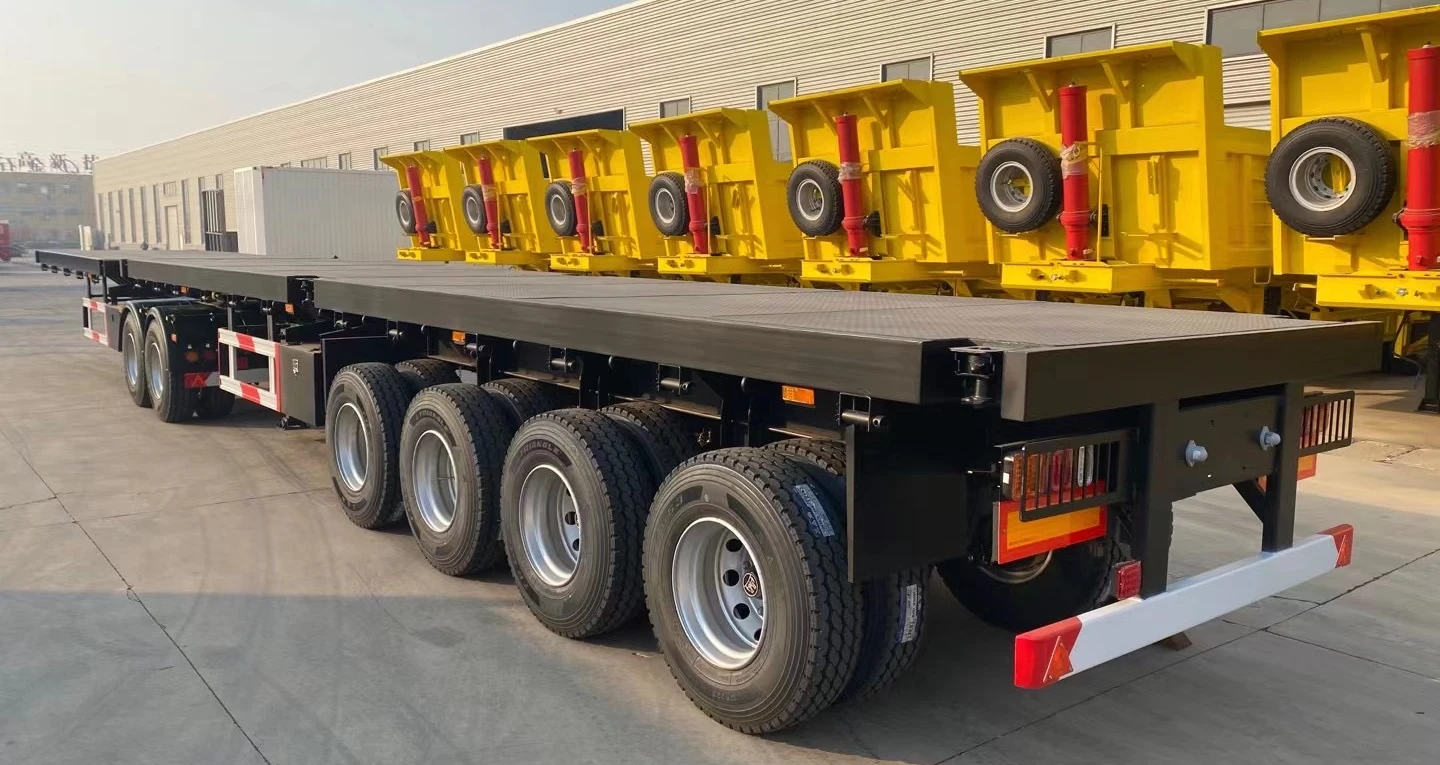 Zw Brand 20ft 40ft Superlink Flatbed Trailer 3 Axles Cargo Interlink ...