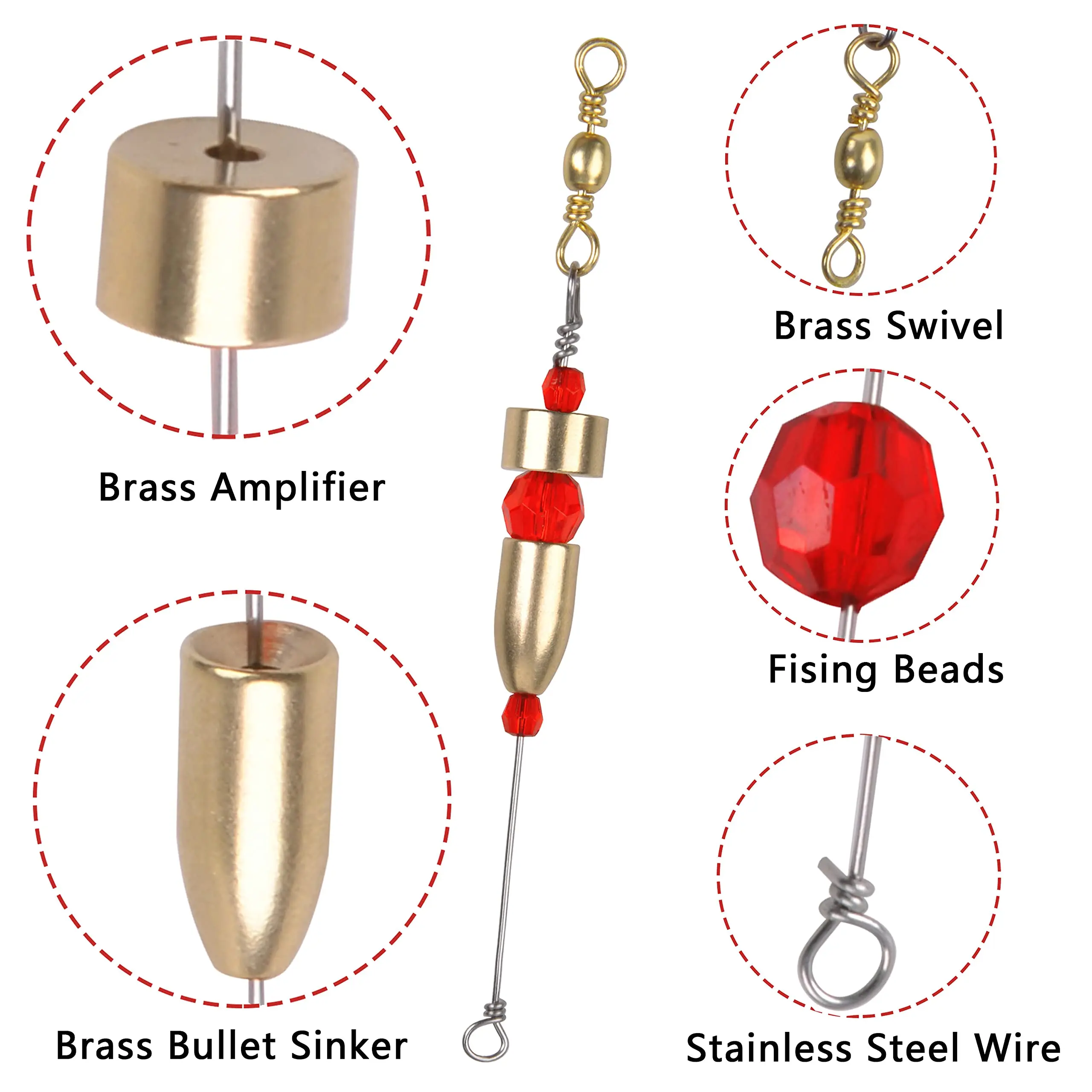 Topind Carolina Fishing Rigs Durable Sinker Weight Beads