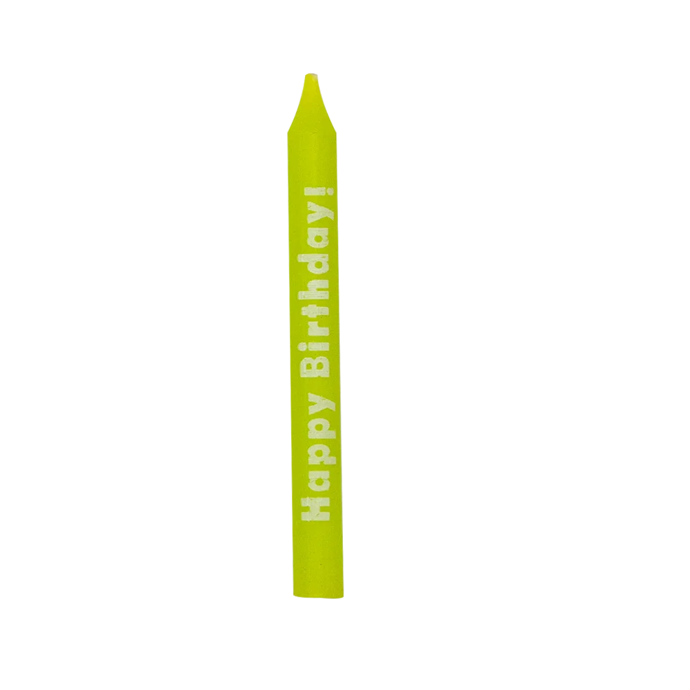 绿色螺旋生日快乐蜡烛图案生日蜡烛带英文字母卡通石蜡瑜伽棒3g Velas棒| Alibaba.com
