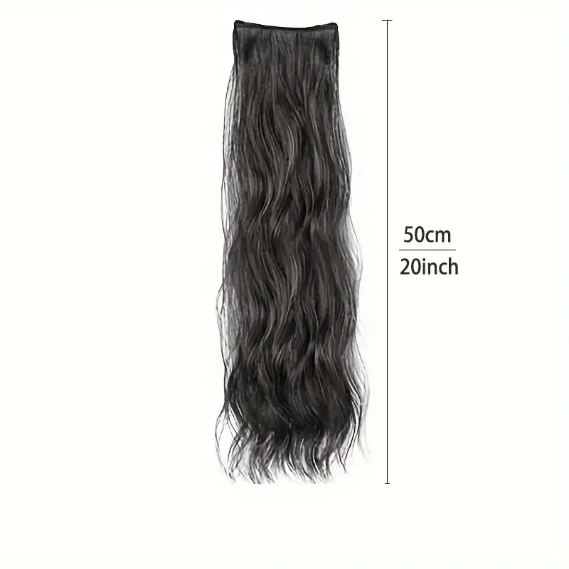 20 Zoll natürliche Welle synthetische Clip in Haarverlängerung 3 Stück BB Clip Haarteil_voghion.com