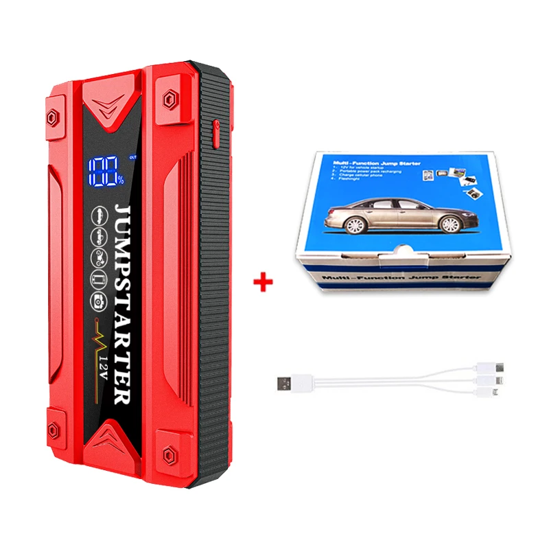 2025 BR Portable Car Battery Booster Truck Jump Starter Power Bank Charger Lithium Battery Pack With Emergency Lighting