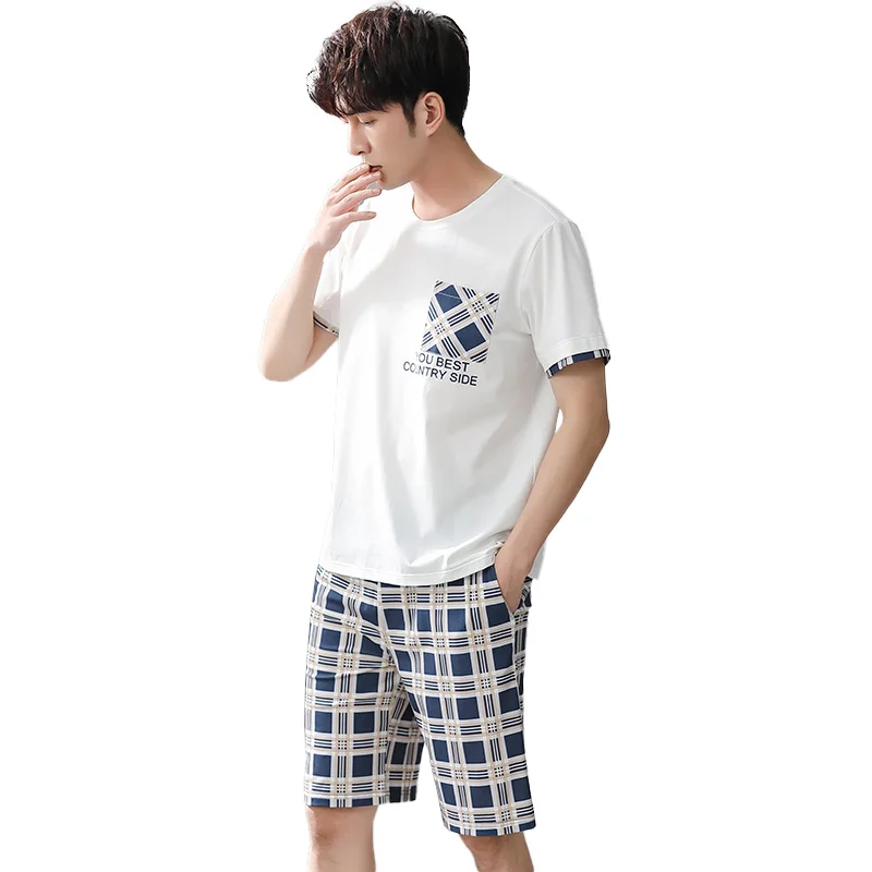 2021特集 Men Homewear Pajama Sets Short Sleeve T-shirts shorts Nightgowns ...