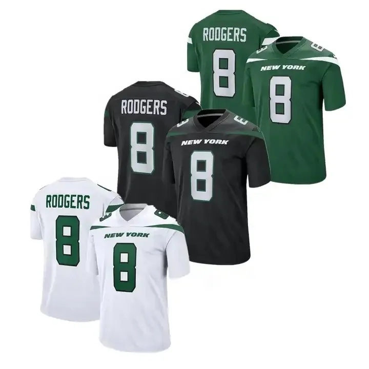 Aaron Rodgers #8 New York Football Cotton T-Shirt Jersey Men's