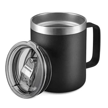 Wholesale Custom Logo 18/8 Stainless Steel Thermal Insulation Coffee Mug Milk Cup With Handle And Lid