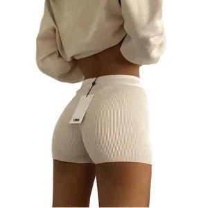 Fashion Bottoming Trousers Safety Trousers Sexy Sports Shorts Yoga Home Versatile Anti-glare Thin Knitted Short Female